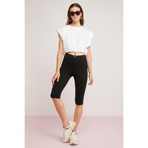 T-shirt sans manches à col rond et ourlet à boutons 100 % coton pour femme ETHIQUET Angelice - Product Image 4