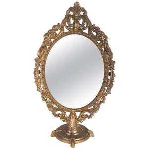 Top Quality Premium Quality Antique Brass <b>Mirror</b> Frame & Intricate Detailing and Timeless Design for <b>Vintage</b>-themed Living Rooms - Product Image 1