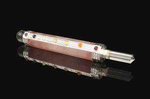 Cristal Natural Arco Iris piedra lunar 7 Chakra varita palo material de piedras preciosas con cuarzo transparente Merkaba estrella ágata palo - Product Image 6