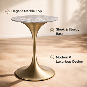 Mesa de Bar Redonda Moderna con Tapa Negra y Base de Acero Inoxidable Tipo Tulipán para Hotel, Cafetería, Bistro, Restaurante, Muebles Comerciales - Product Image 2