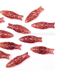 Perles de pierres précieuses sculptées en quartz fraise naturel poisson lisse breloques 8x25mm perles de sculpture en pierre de quartz pour la fabrication de bijoux en vrac - Product Image 4