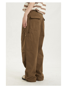 กางเกงลำลองคาร์โก้ใส่ได้ทั้งชายและหญิงกางเกงมีกระเป๋าขากว้างแบบสตรีทแวร์ผลิตตามสั่ง2024 - Product Image 4