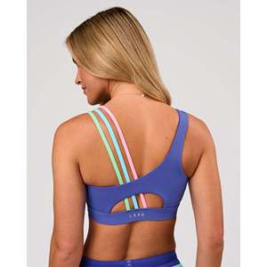 เสื้อชั้นในกีฬา Galvanise รุ่น 2.0-Power Cobalt-Prism Print แบบมีฟองน้ำเสริมทรง สำหรับโยคะและชุดออกกำลังกายไซส์ใหญ่ - Product Image 5