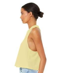 Ultra suave ligero Racerback Tank Top Yoga recortada pantalla impresa algodón BELLA + CANVAS mujeres Racerback recortada camisetas sin mangas - Product Image 3