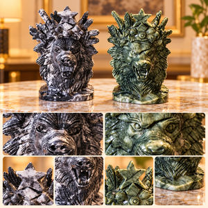 Escultura de <span class=keywords><strong>Lobo</strong></span> de Cristal Tallada a Mano con Decoración de Estrella para Decoración Navideña <span class=keywords><strong>del</strong></span> Hogar y Regalos Coleccionables - Product Image 4