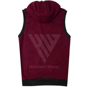 Comfortable Fit <b>Men</b> <b>Sleeveless</b> <b>Hoodies</b> For Stylish Workout Athletic Wear Streetwear Casual Wear <b>Hoodies</b> - Product Image 2
