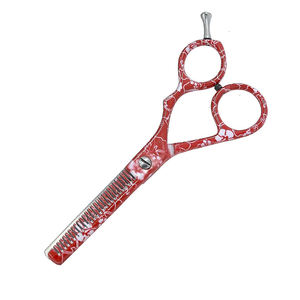 Tijeras de adelgazamiento recubiertas de color rojo y blanco Tijeras de adelgazamiento de cabello de acero de alto carbono de 6 pulgadas con un descanso más fino - Product Image 6