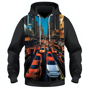 Diseño de tráfico de fabricación Sudadera con capucha personalizada Jersey de lana de algodón con estampado reflectante y opciones OEM/ODM - Product Image 5