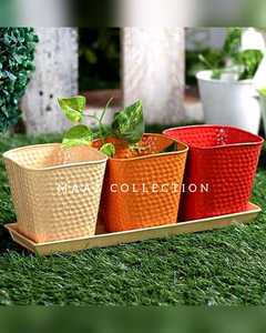 Vente en gros de grandes jardinières et pots de jardin en métal élégants et personnalisés Support pour pots de fleurs à revêtement en poudre Belle décoration intérieure - Product Image 1