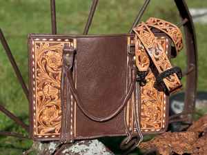 2025 Best Seller 100% Genuine Leather Vintage Lady Tote Purse Hand Tooled Florals Carving Light Weight High Quality Shoulder Bag - Product Image 6