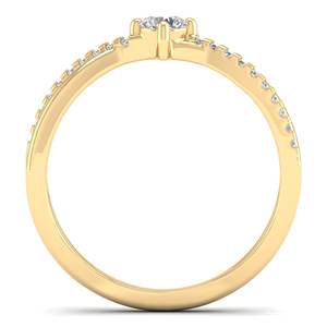 REYES Bague de fiançailles élégante en moissanite 0.35 carats or jaune 14 carats avec bijoux de mariage en argent sterling 925 pour femme - Product Image 4