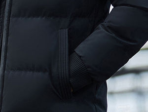 Acolchado con capucha para hombre Bomber chaquetas de invierno tela Premium forro interior suave elegante cremallera diseño transpirable frente perfecto al aire libre - Product Image 3