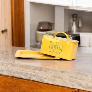 Beurrier galvanisé élégant avec bords lisses et design moderne Accessoire de table de petit déjeuner de luxe Caractéristique biodégradable - Product Image 1