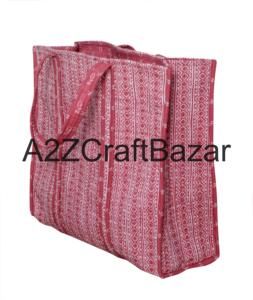 Sac fourre-tout en coton bohème indien fait à la main pour femmes, imprimé floral en blocs, sacs à bandoulière pour femmes - Product Image 5