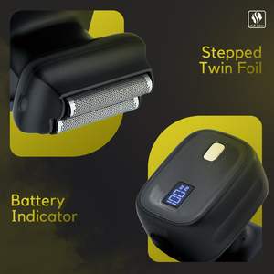 Afeitadora Eléctrica Recargable para Hombre, Doble Cuchilla, Impermeable IPX7, Lavable, Interfaz Alemana, para Afeitar Cara y Barba, para RV - Product Image 3