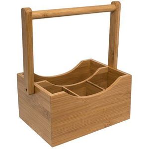 Soporte para cubiertos de madera natural superventas con múltiples compartimentos Utensilios de cocina personalizados para hoteles utilizados al mejor precio - Product Image 1