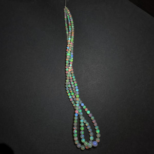 Perles de pierre d'opale éthiopienne 3-7mm boule ronde 17 pouces 37 CT pierres précieuses en vrac traitées à la chaleur naturelles - Product Image 4