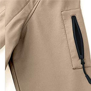 Veste Softshell imperméable de haute qualité pour hommes-Prix d'usine avec Logo personnalisé Tissu polaire chauffant Fermeture à glissière pour la randonnée hivernale - Product Image 5