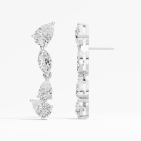 Boucles d'oreilles pour femmes chrétiennes VABS DIAMOND, style classique, en argent sterling 925, plaqué rhodium/or, avec moissanite, fabrication artisanale de luxe