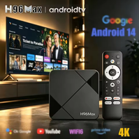 Boîtier TV Android 14 H96 MAX RK3518 2 Go 16 Go, Clé TV Intelligente Wi-Fi 2.4G/5Ghz HDR 4K 100M, Lecteur Multimédia H96MAX 4K, Décodeur
