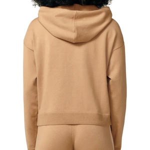 Top des tendances Logo personnalisé épaule tombante 2 pièces ensemble pantalons de jogging sweat-shirt avec pantalon de survêtement sweats à capuche vierges surdimensionné pour les femmes - Product Image 2