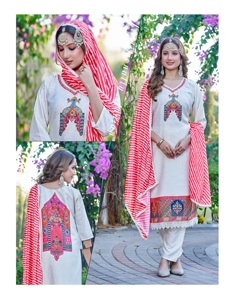 Elegant Handwork Jekart <b>Kurti</b> with Jerket Design Quick Dry Ethnic Outfit for Wedding Party Diwali Celebrations - Product Image 1