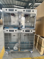 Jaula Veterinaria de Acero Inoxidable para Perros, Jaula Inteligente para Terapia Intensiva de Mascotas, Jaula de Oxígeno Veterinaria Profesional con Control de Termostato