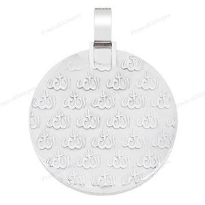 Colgante Redondo Chapado en Oro con Caligrafía Árabe Personalizada, con Diamantes Moissanite Engastados, Elegante Diseño Circular para Unisex - Product Image 3