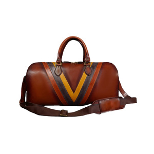 Week-end rose en cuir PU sac de voyage polochon pour hommes mode fermeture à glissière pour Gym Sports & Bagages Weekender sac de sport - Product Image 4