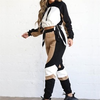 Ensemble de survêtement pour femme, sweat-shirt à capuche et pantalon de jogging en molleton 100% coton, doux, chaud, respirant, pour l'entraînement, la salle de sport, la course à pied, vêtements de sport décontractés, long