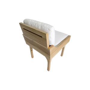 Silla de teca contemporánea para exteriores con cojín - Product Image 3