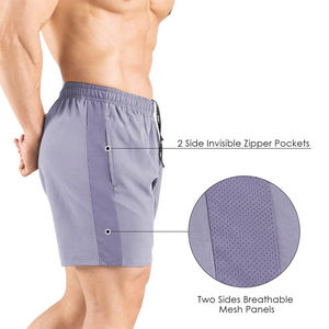 2025 logotipo personalizado ropa deportiva entrenamiento Tejido ligero transpirable reciclado Nylon hombres gimnasio pantalones cortos - Product Image 6