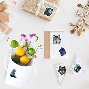 Benutzer definierte Wolf Roll Aufkleber Animal Theme Labels Dekorative Wolf Aufkleber für Geschenke, Scrap booking Events - Product Image 4