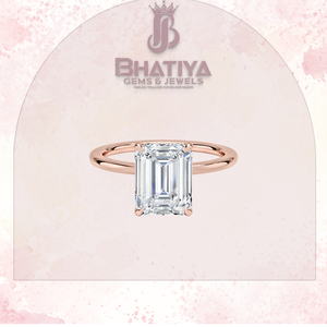 แหวนเพชรรูปมรกตสุดหรูแบบซ่อนไว้1-3กะรัต14K เครื่องประดับทองชั้นดีแหวนแต่งงานหมั้นแบบหรูหรา - Product Image 3