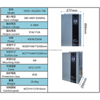 Inverter Frekuensi Variabel (VFD) Tiga Fasa 380V 55KW Daya Tinggi untuk Motor Kompresor, Blower, Pompa dengan Kontrol Vektor Tanpa Sensor