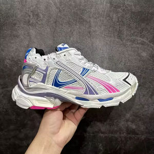 Sneakers originales de créateur, en cuir véritable bicolore, à semelle épaisse, chaussures de marche décontractées avec lacets à fermeture éclair, chaussures de sport de haute qualité - Product Image 1