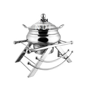 Hammered Design Dish <b>Food</b> <b>Warmer</b> <b>Buffet</b> Server Dishes Wedding Parties Catering Serving Chafing Dish With Black Stand - Product Image 4