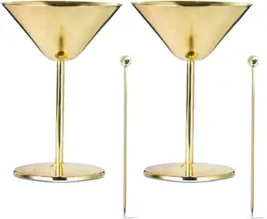 Stainless Steel Unbreakable Unique Fancy Martini Cocktail Glasses Goblets aficionados Liquor Barware Drinkware collections