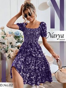 Vêtement occidental court Kurti longueur genou décontracté quotidien robe régulière vêtements fantaisie bon tissu soyeux - Product Image 3