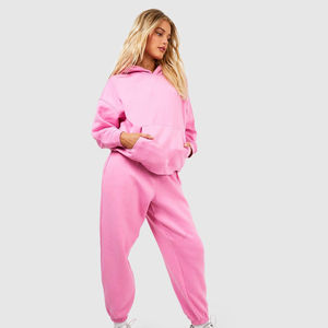 Survêtement pour femmes en gros, 100% coton molletonné, pull long surdimensionné, logo personnalisé, motif uni décontracté, survêtement d'hiver pour femmes - Product Image 6