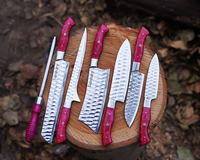 Couteau de camping multifonctionnel haut de gamme, fait main, en acier damas cuivré, durable, marque MORTAL SAGA, garantie 3 ans