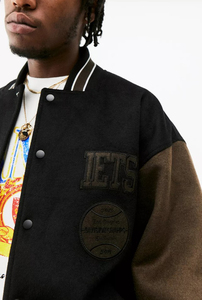 Custom Shiny Satin Varsity Bomber Jacket <b>for</b> <b>Men</b> Thin Warm Winter Plus Size Embroidered <b>Work</b> Jacket Letterman Style Wholesale - Product Image 6