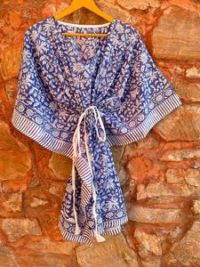 Caftan indien fait à la main en coton Maxi robe pour femmes décontracté Floral main bloc impression vêtements de nuit naturel lavable plage couverture robe - Product Image 4