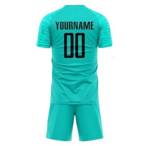 Conjunto de Camiseta de Fútbol Unisex Personalizada por Sublimación, 100% Poliéster Transpirable y Ecológico, Manga Corta, Cuello Redondo, Nombre del Equipo Personalizado - Product Image 3