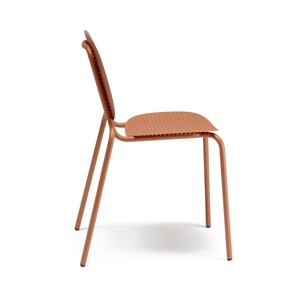 Stackable Outdoor Metal <b>Chair</b> with Perforated Steel Seat and Back, Galvanized Powder Coated Frame for Restaurant Cafe Terrace - Product Image 4