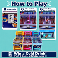 Distributeur automatique de boissons Cola Player à monnayeur pour 3 joueurs, avec jeu de tir aux bouteilles, équipement d'arcade et de divertissement, en acier et ABS, pour intérieur