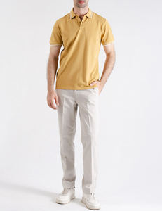 เสื้อโปโลลายนูนแขนยาวครึ่งแขนสำหรับผู้ชายเสื้อผ้าฝ้ายระบายอากาศได้ดีรองรับโลโก้ตามสั่ง - Product Image 4