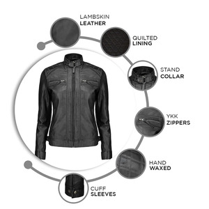 Chaqueta de otoño acolchada de piel de oveja genuina para mujer, traje de invierno a la moda de talla grande, forro de lino, traje de invierno teñido liso - Product Image 4