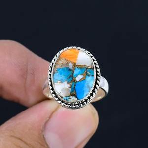 925 Sterling Silver Solid bijoux Promise Ring Turquoise Handmade Natural Gemstone Spinner Ring Cadeau de mariage Fine Sliver Jewelry - Product Image 3