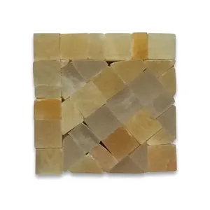 B0091CP Tuile d'accent de bordure en mosaïque de marbre poli Renaissance Honey Onyx 2x2 - Product Image 1